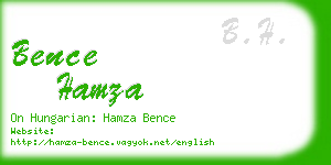 bence hamza business card